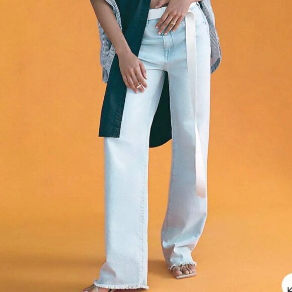 Anthropologie Pilcro Light Wash Cut Off Jeans - Picture 3 of 7